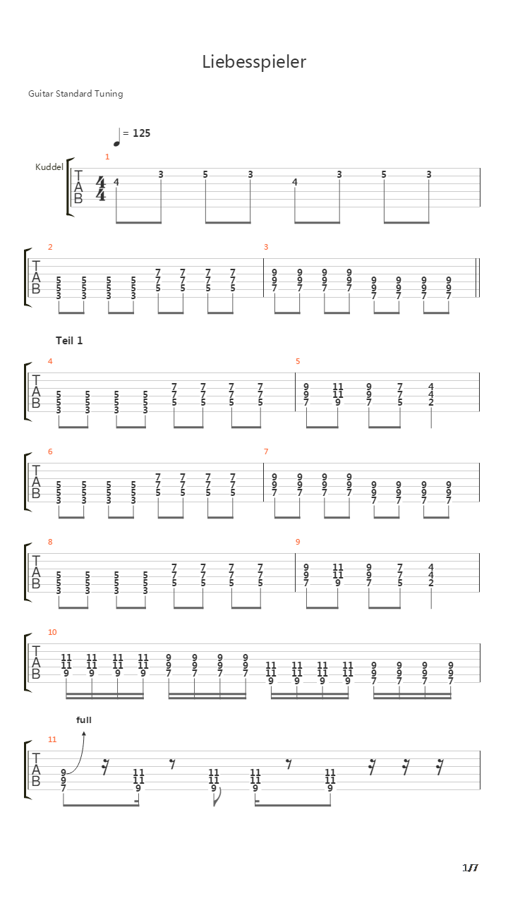 Liebesspieler吉他谱