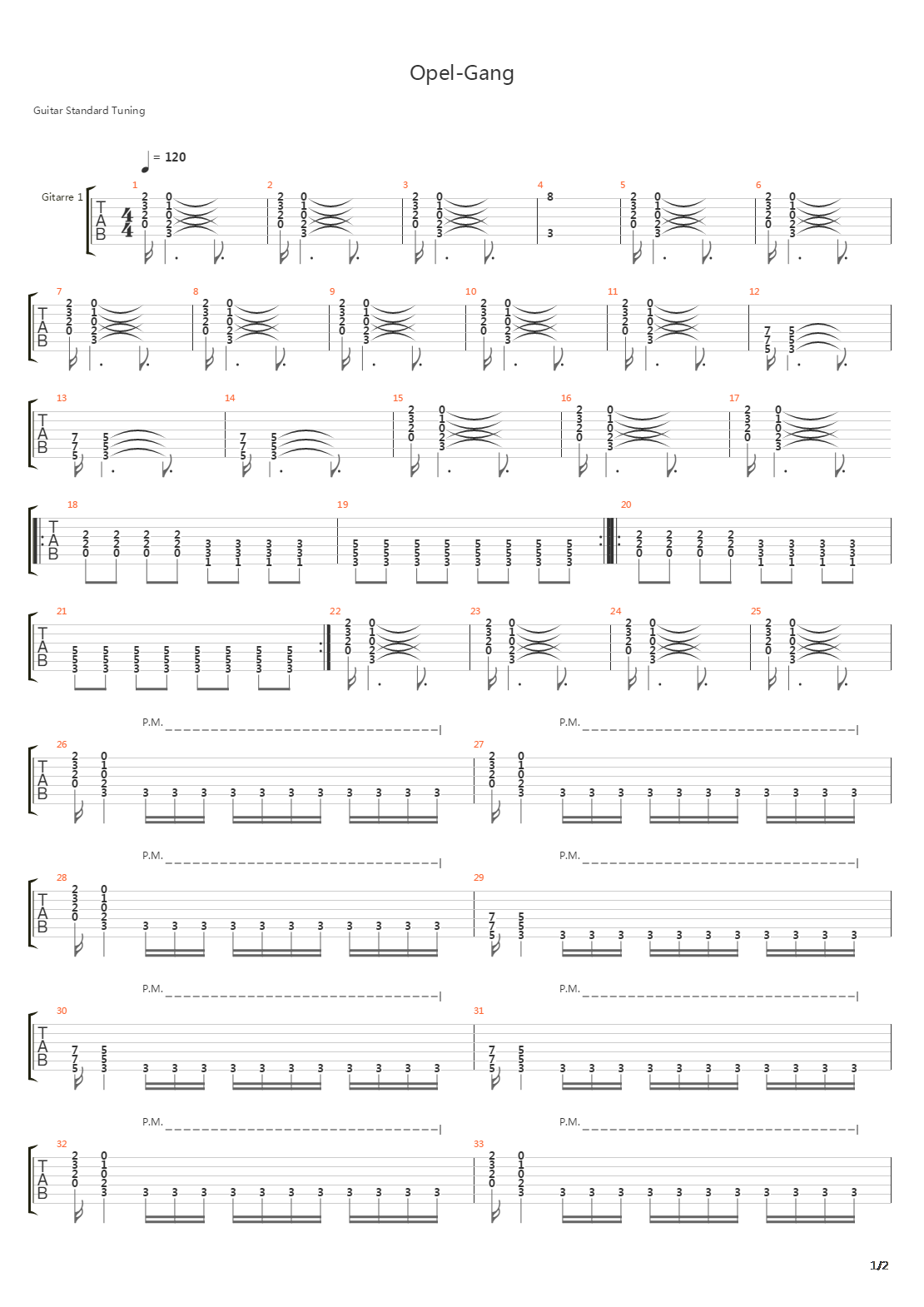 Opel-Gang吉他谱