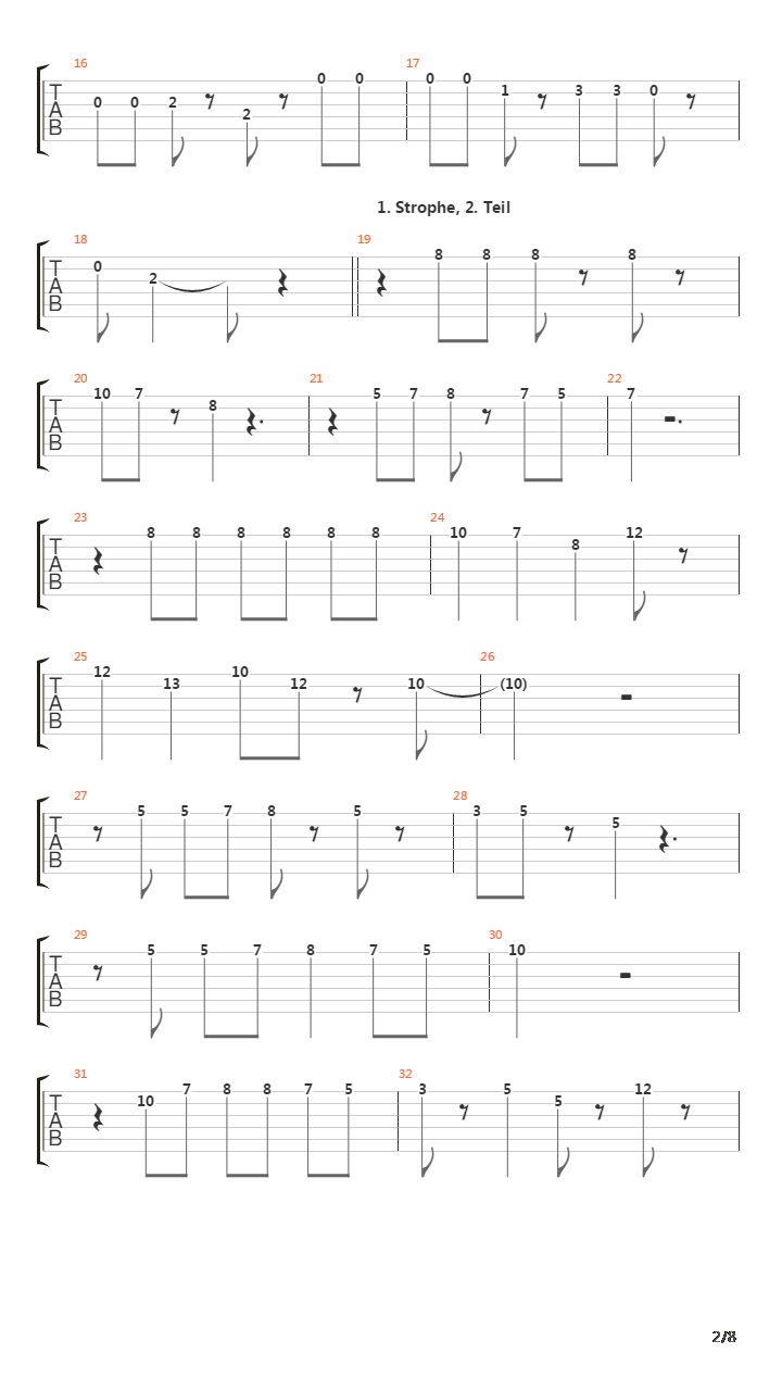 Paradies吉他谱