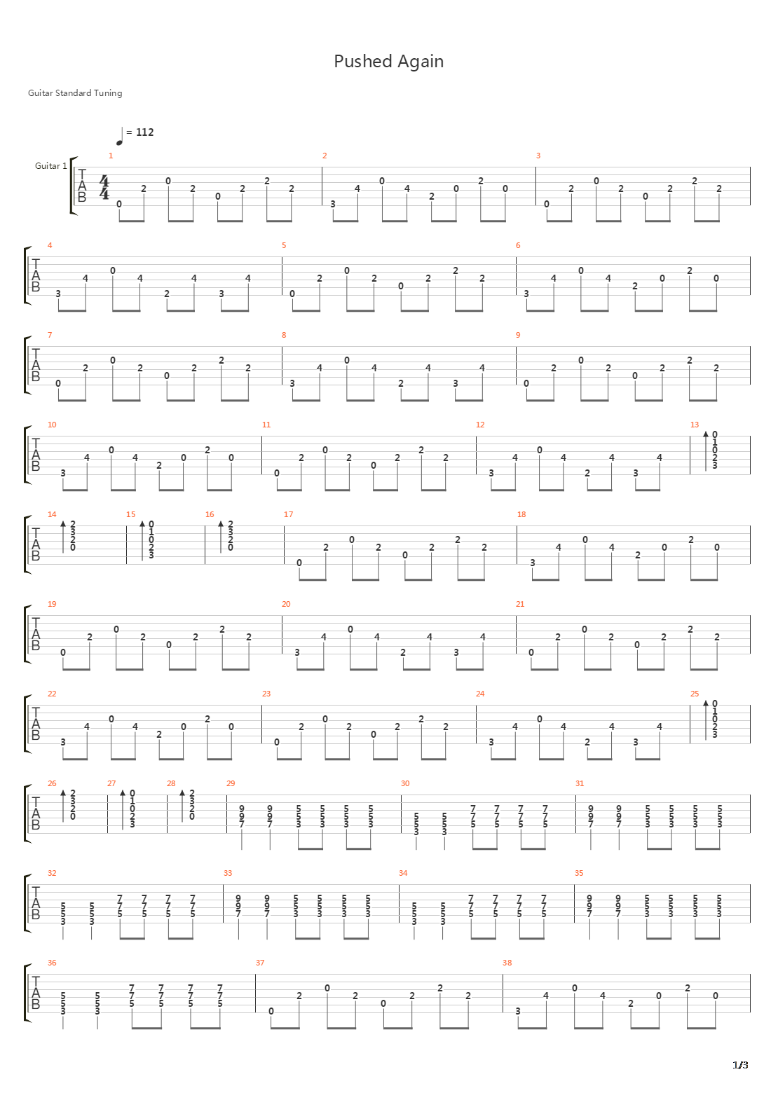 Pushed Again吉他谱