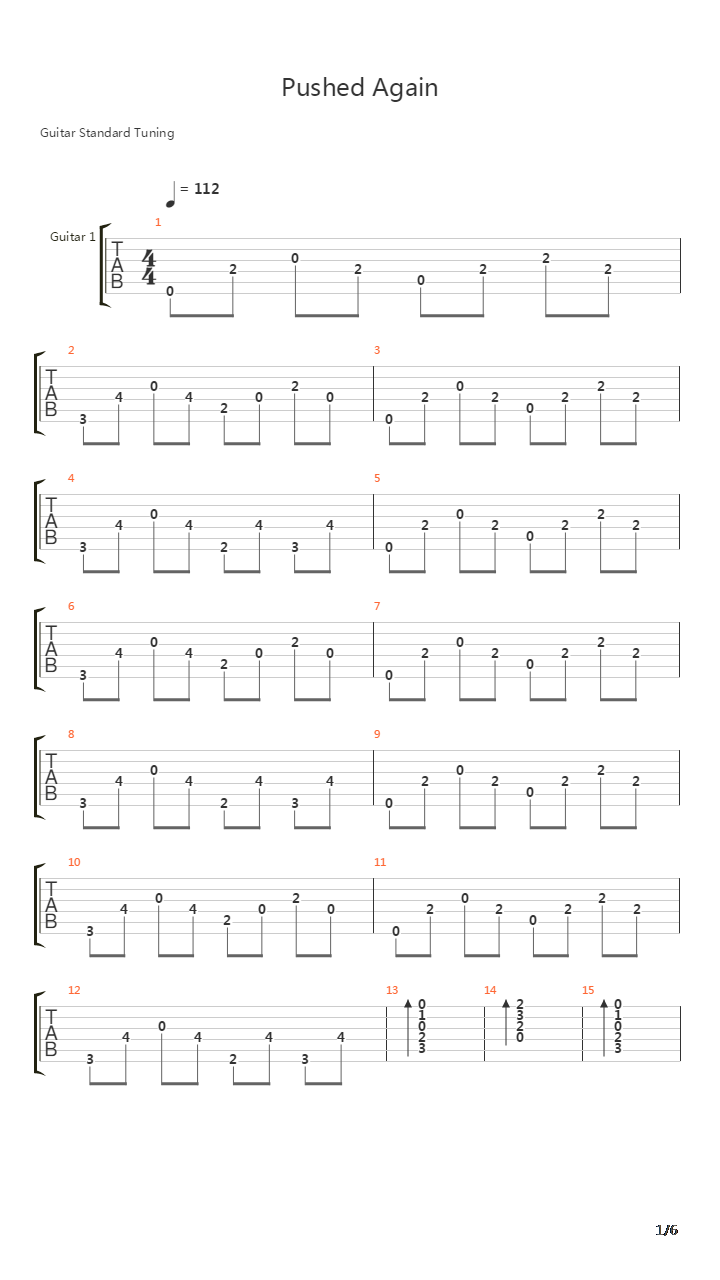 Pushed Again吉他谱