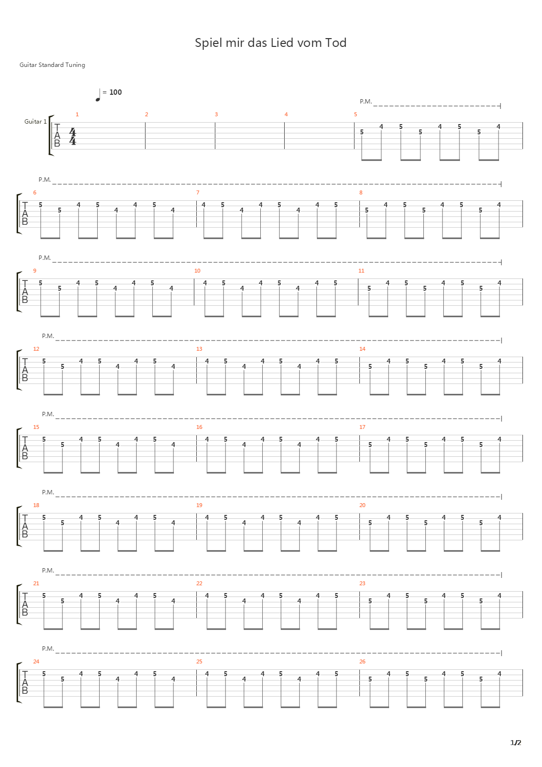 Spiel Mir Das Lied Vom Tod吉他谱