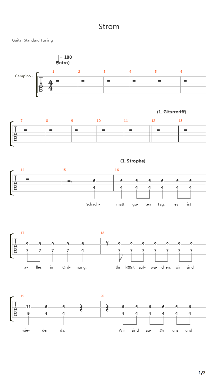 Strom吉他谱