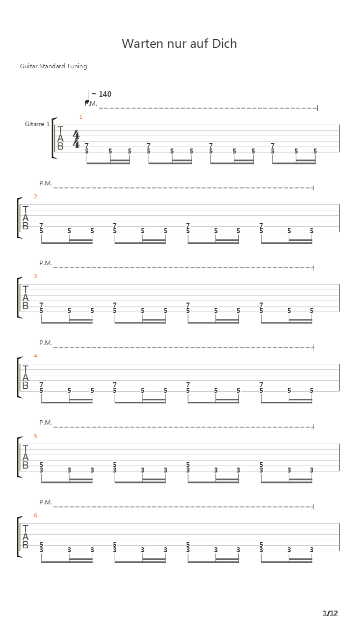 Warten Auf Dich吉他谱