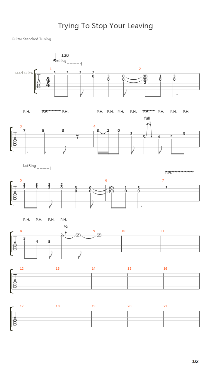 Trying To Stop Your Leaving吉他谱