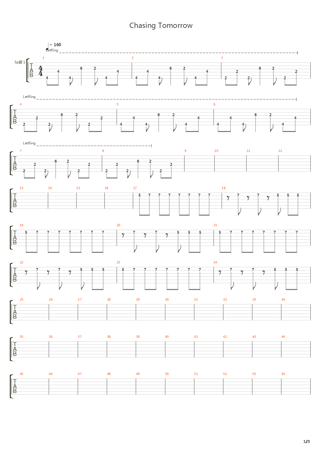 Chasing Tomorrow吉他谱