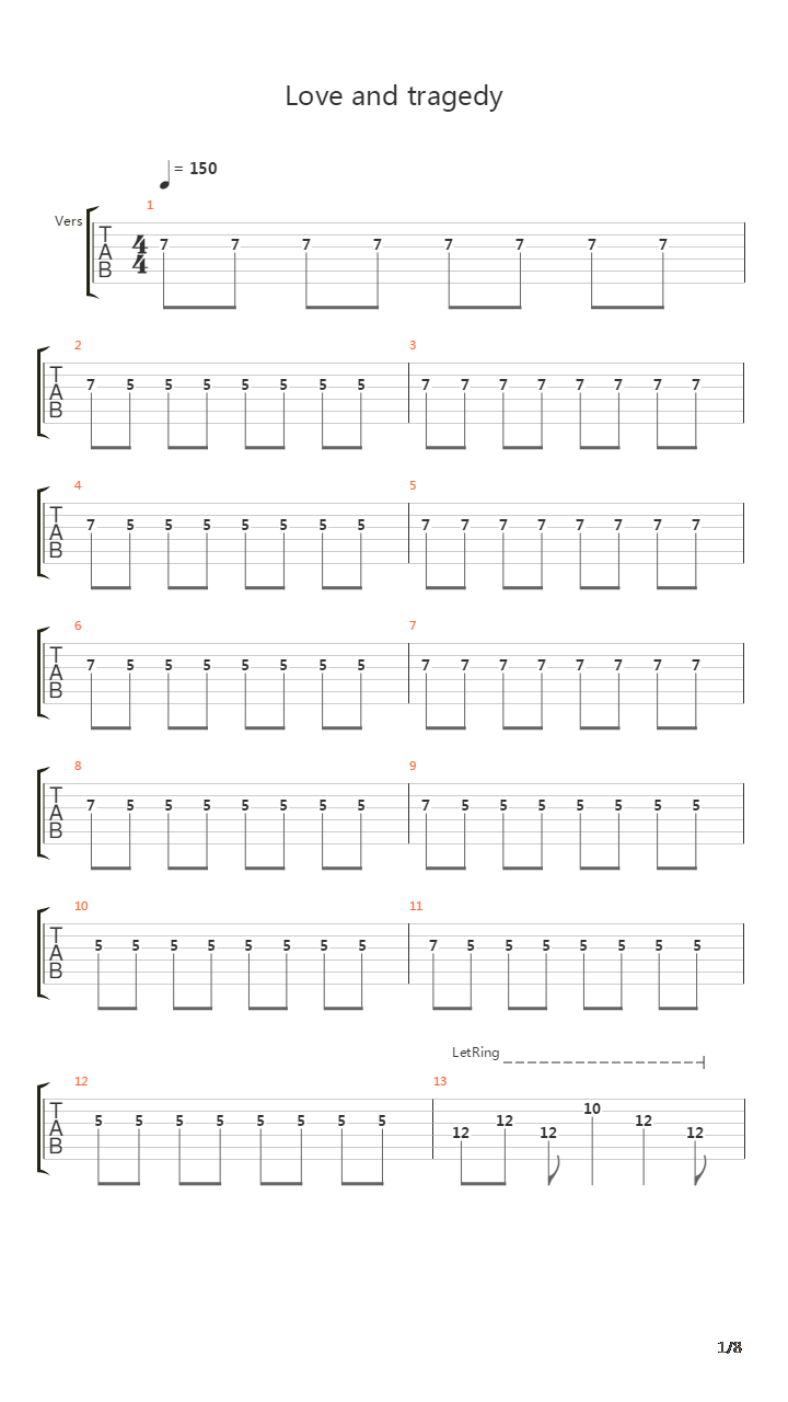 Love And Tragedy吉他谱