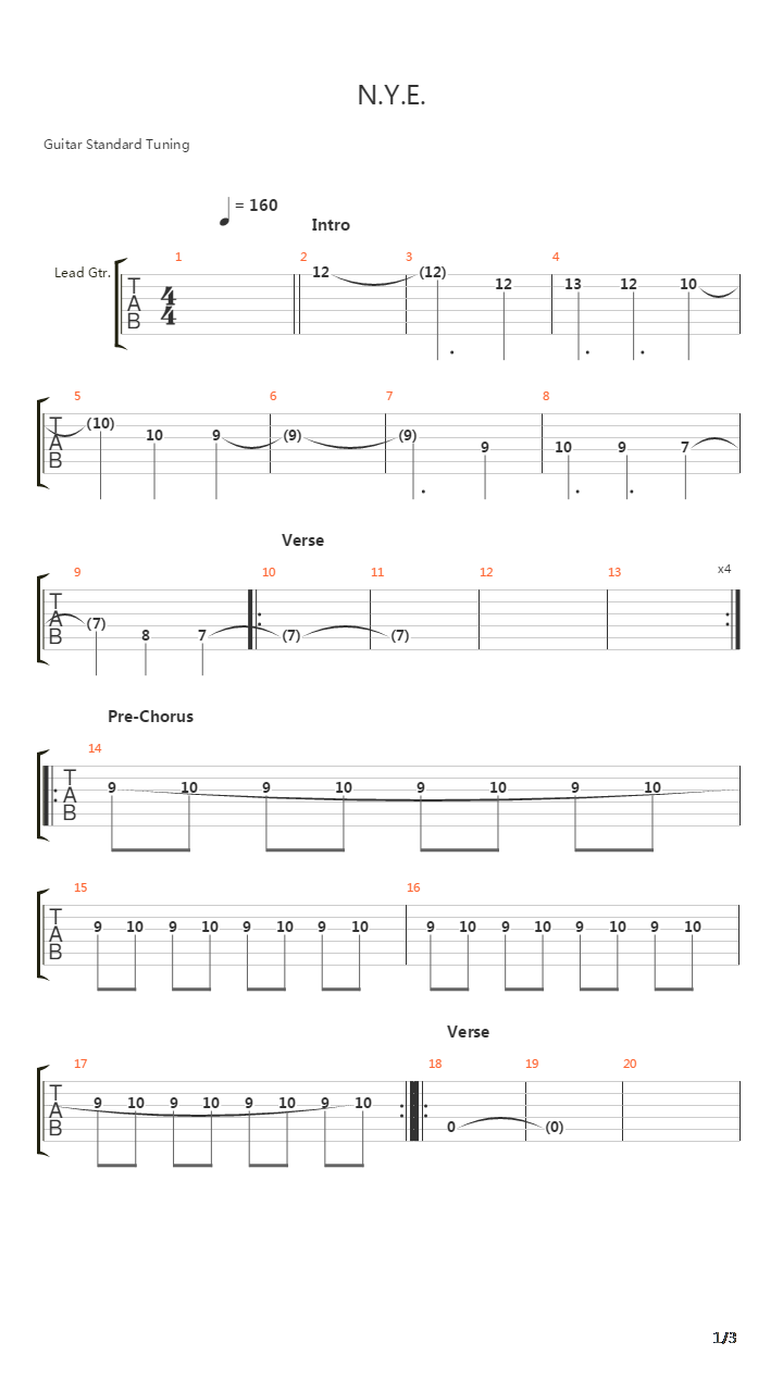 Nye吉他谱
