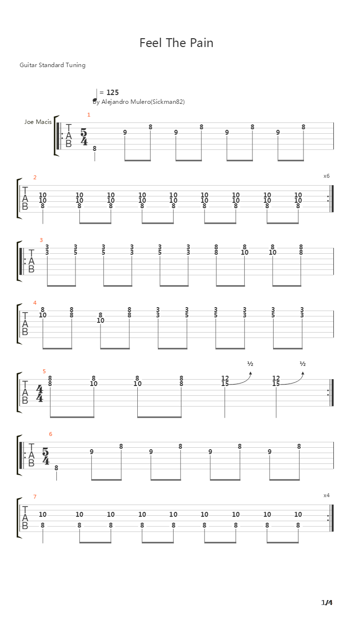 Feel The Pain吉他谱