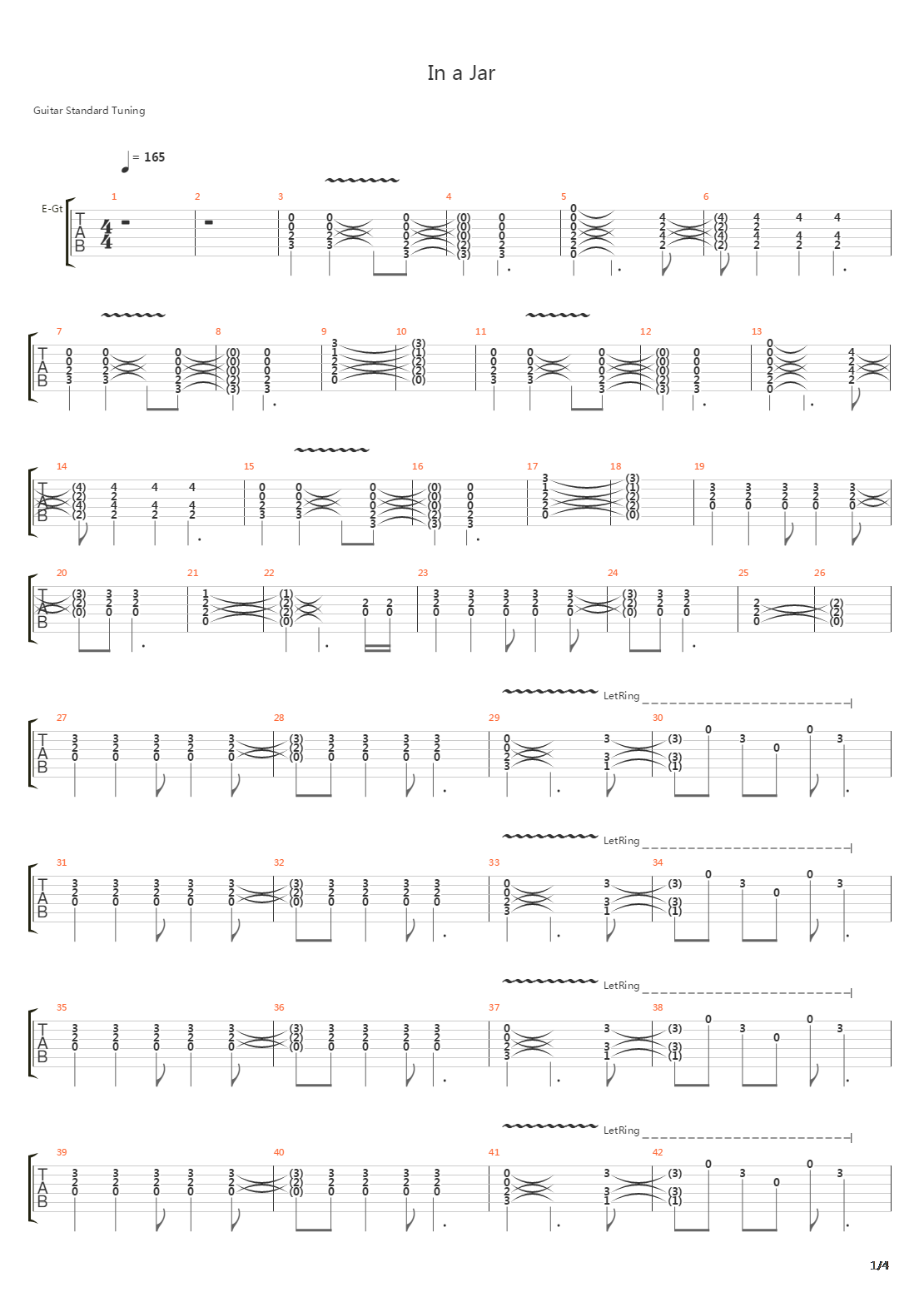 In A Jar吉他谱