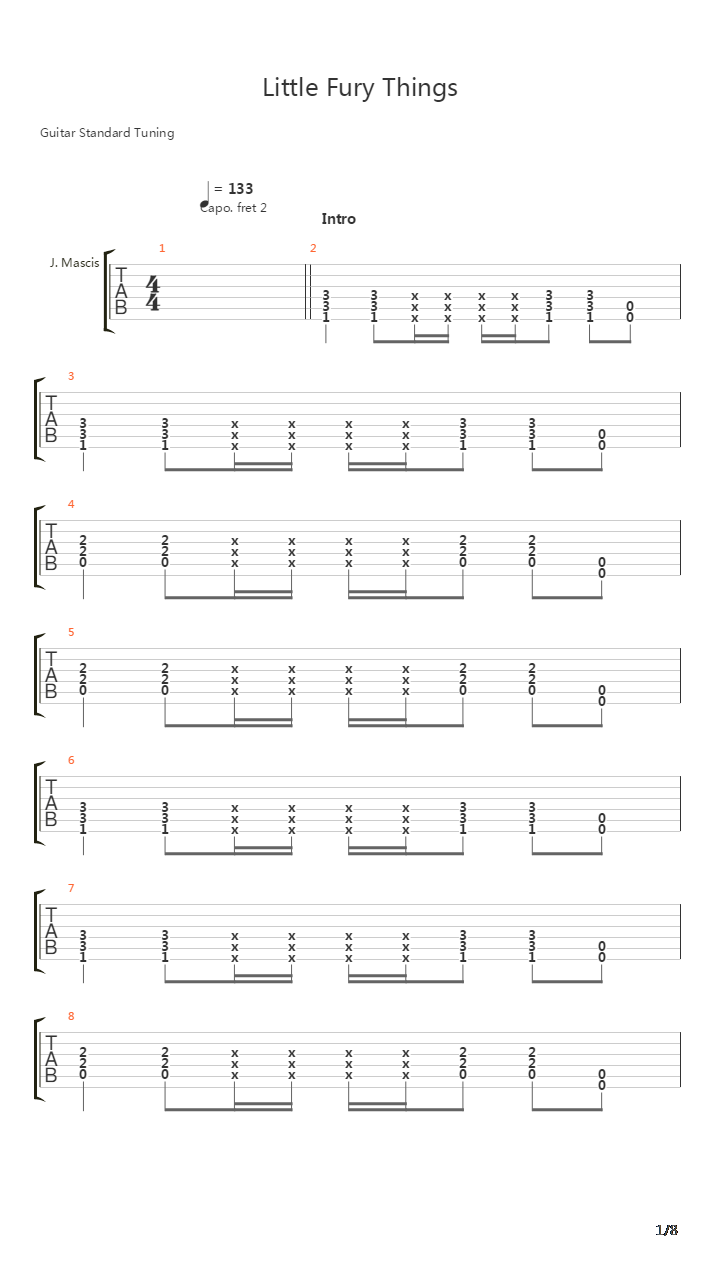 Little Fury Things吉他谱