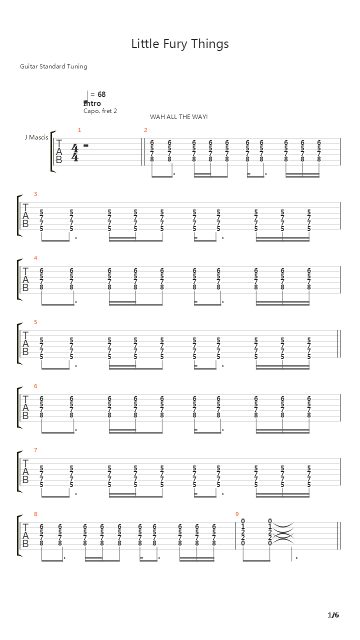Little Fury Things吉他谱