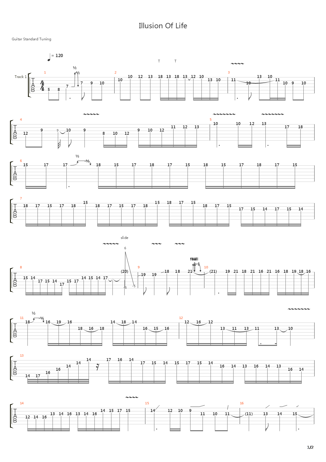 Illusion Of Life吉他谱