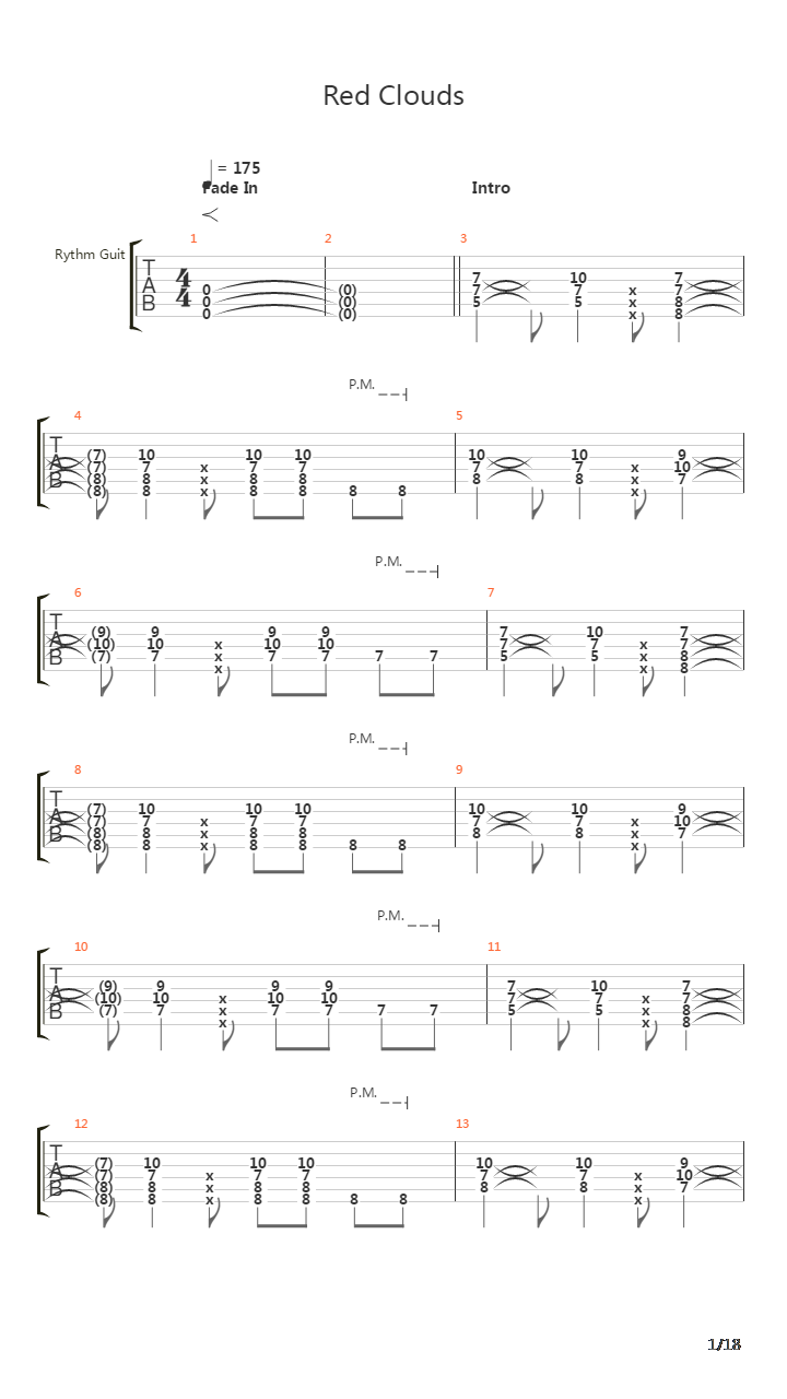 Red Clouds吉他谱