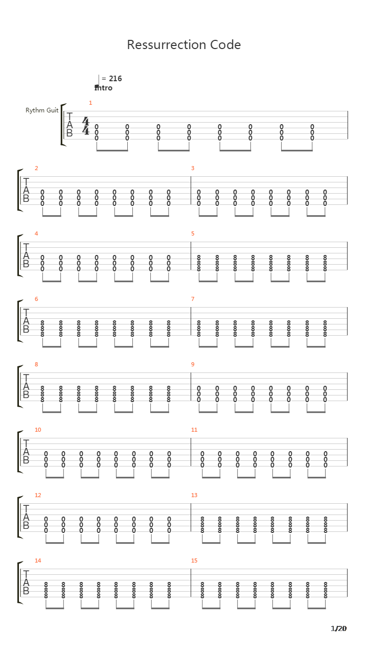 Ressurrection Code吉他谱