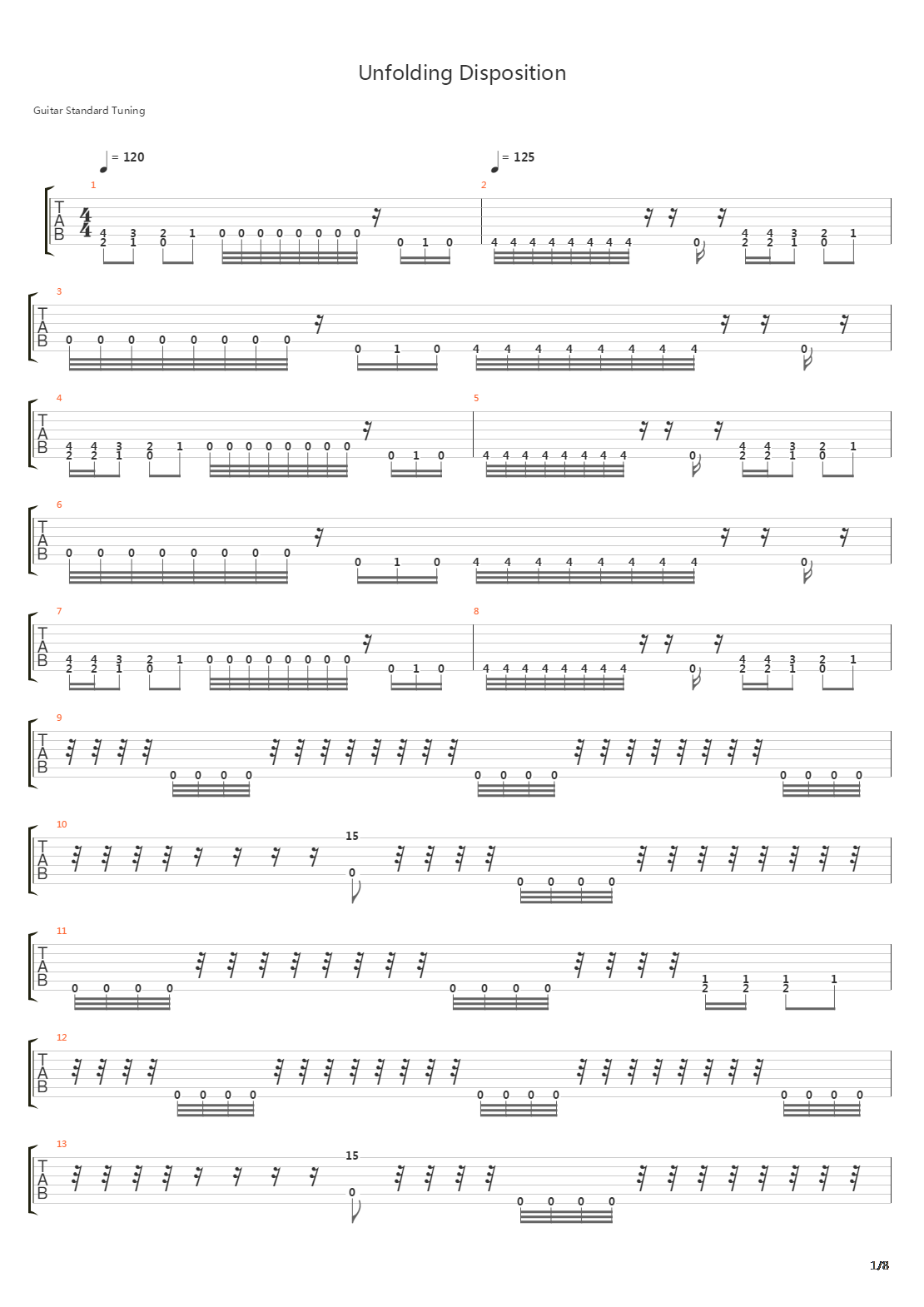 Unfolding Disposition吉他谱