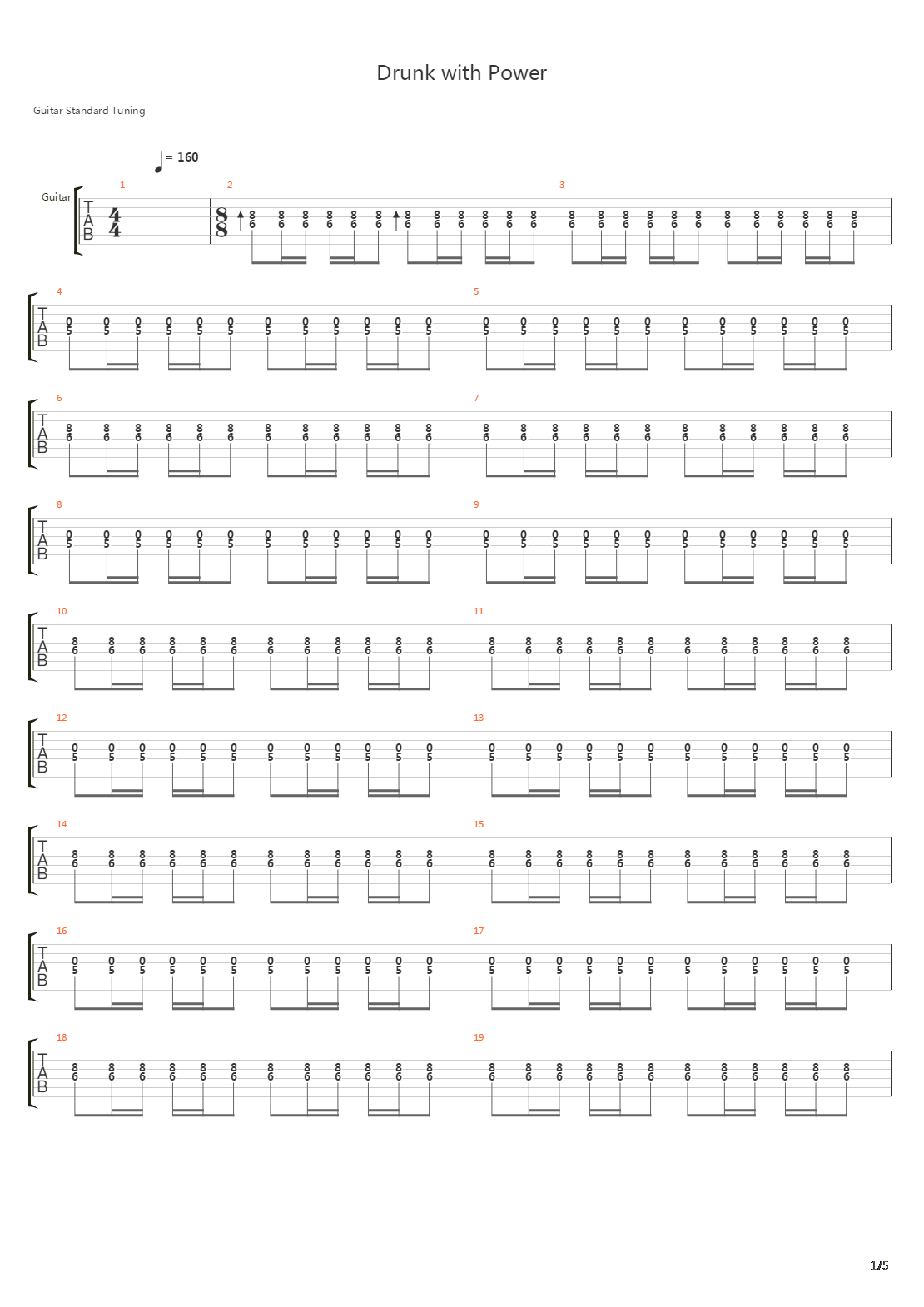 Drunk With Power吉他谱
