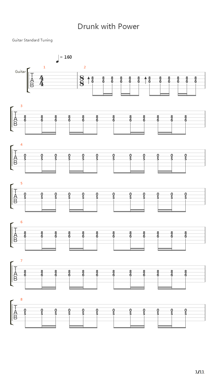 Drunk With Power吉他谱