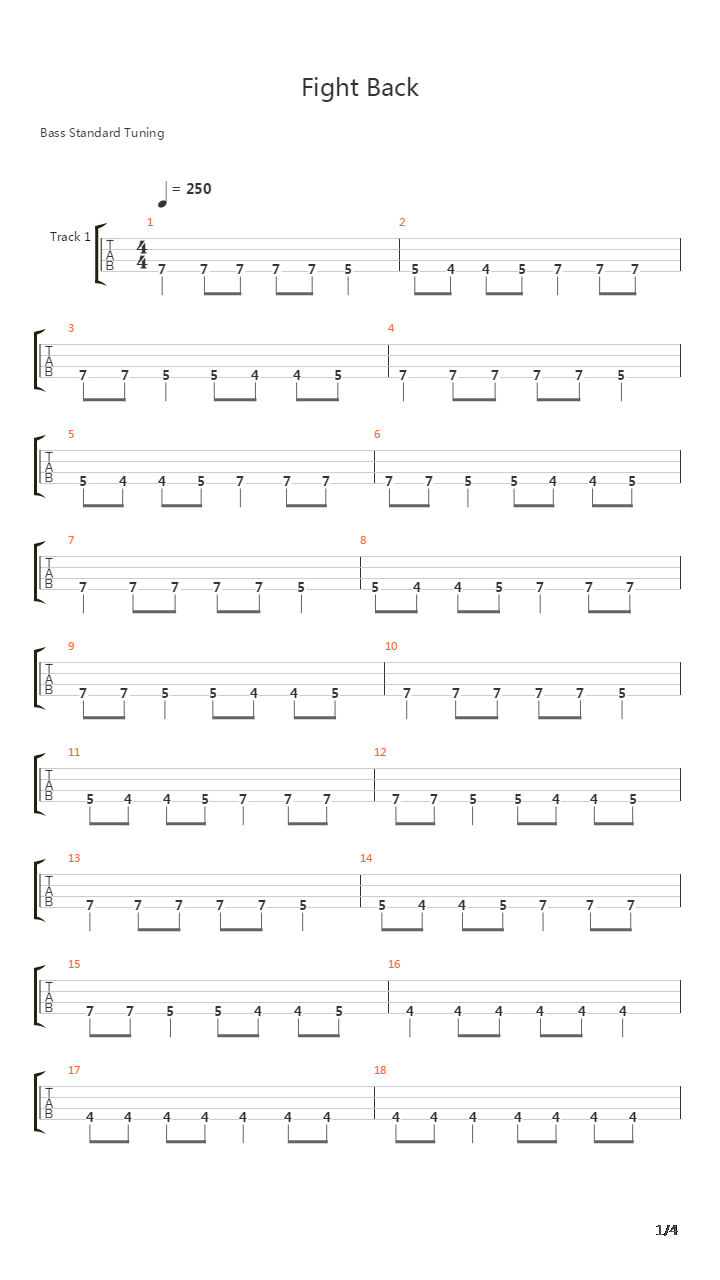 Fight Back吉他谱