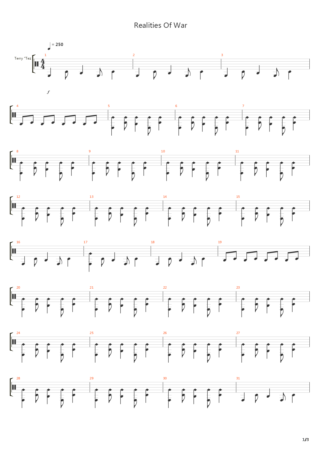 Realities Of War吉他谱