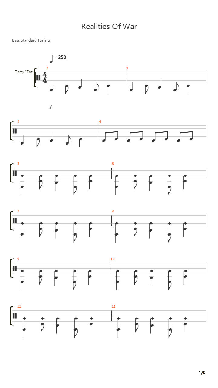 Realities Of War吉他谱