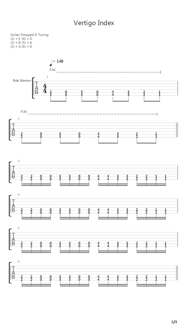 Vertigo Index吉他谱