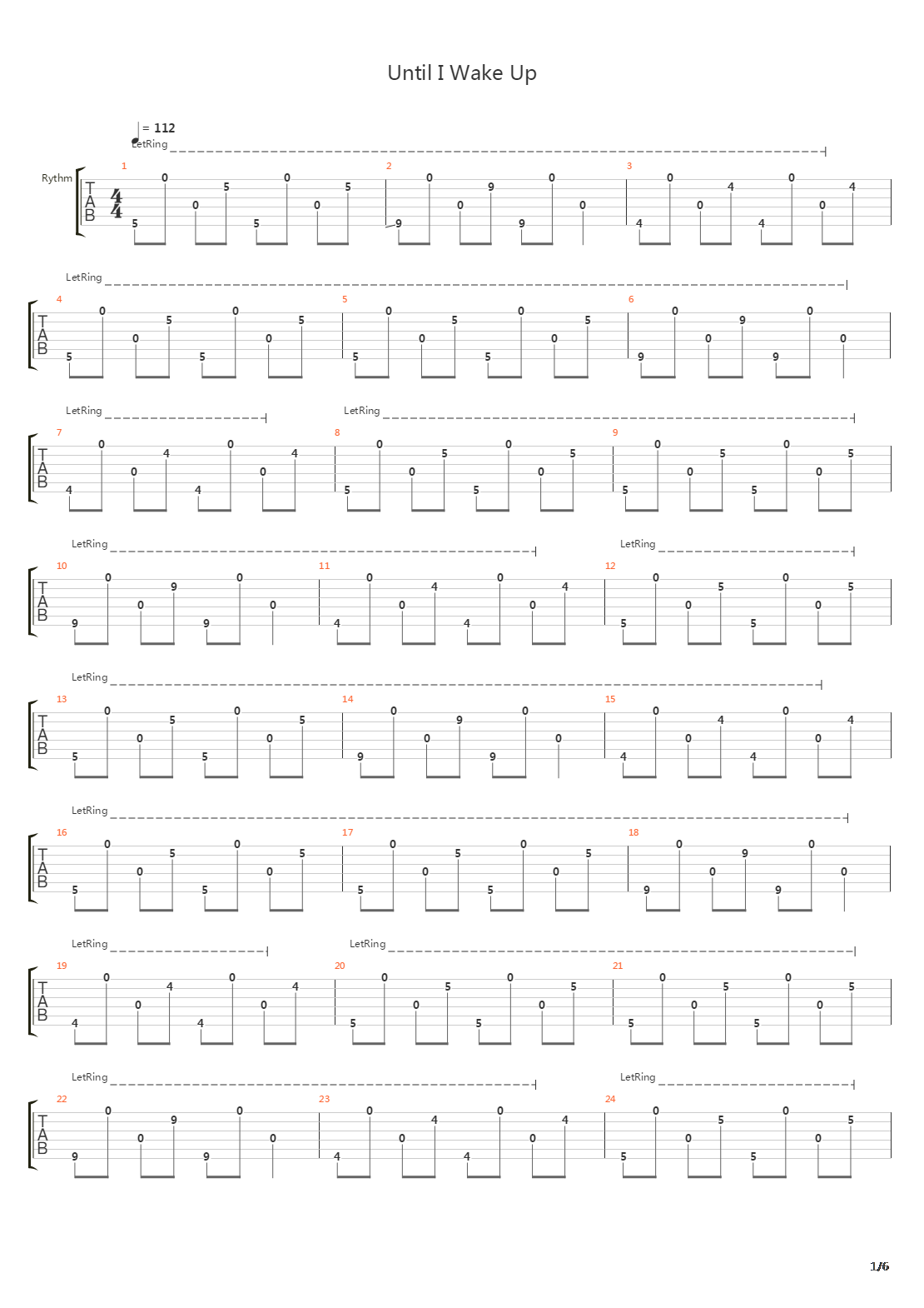 Until I Wake Up吉他谱