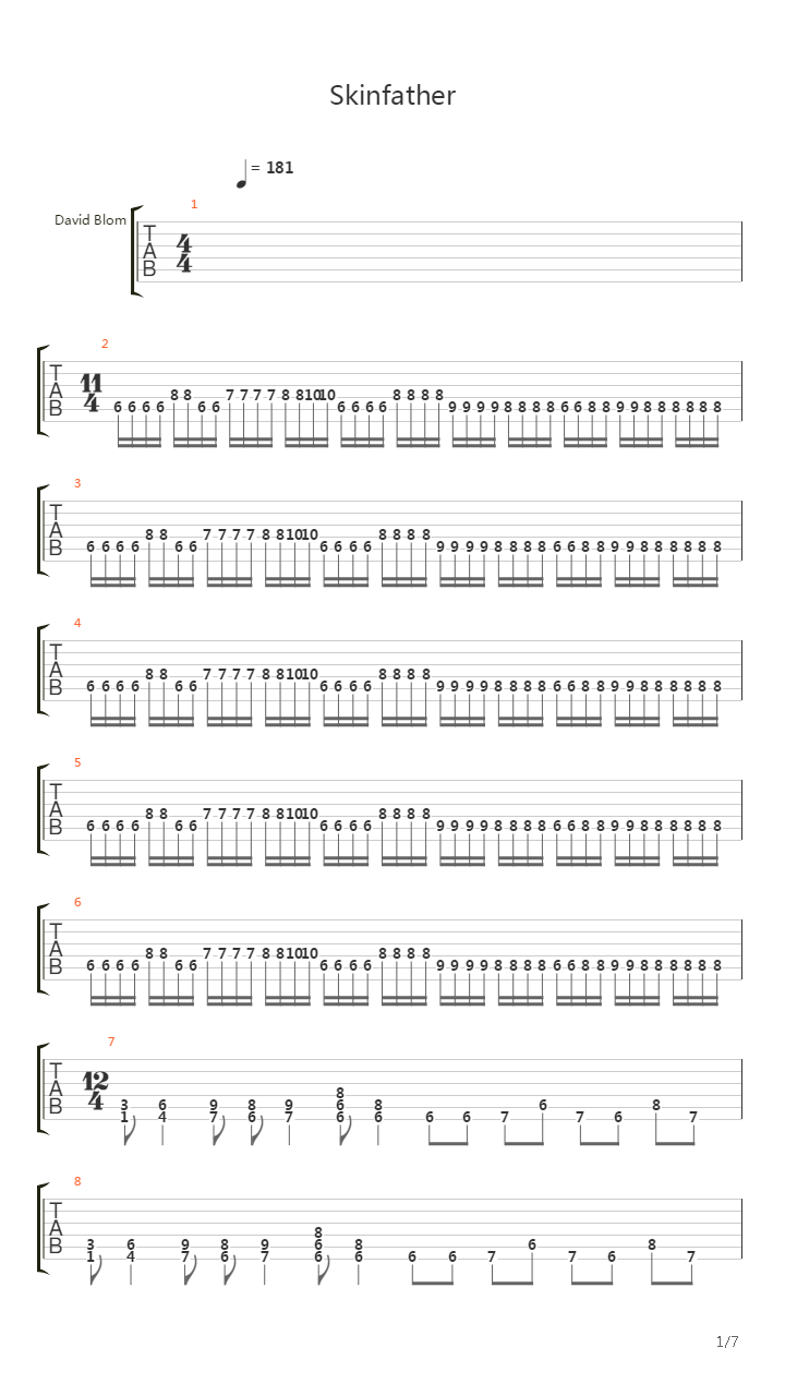 Skinfather吉他谱