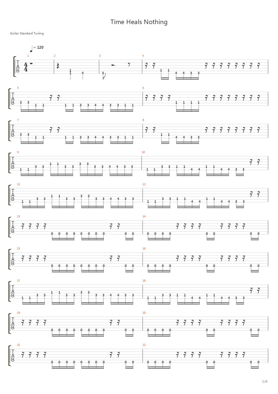 Time Heals Nothing吉他谱