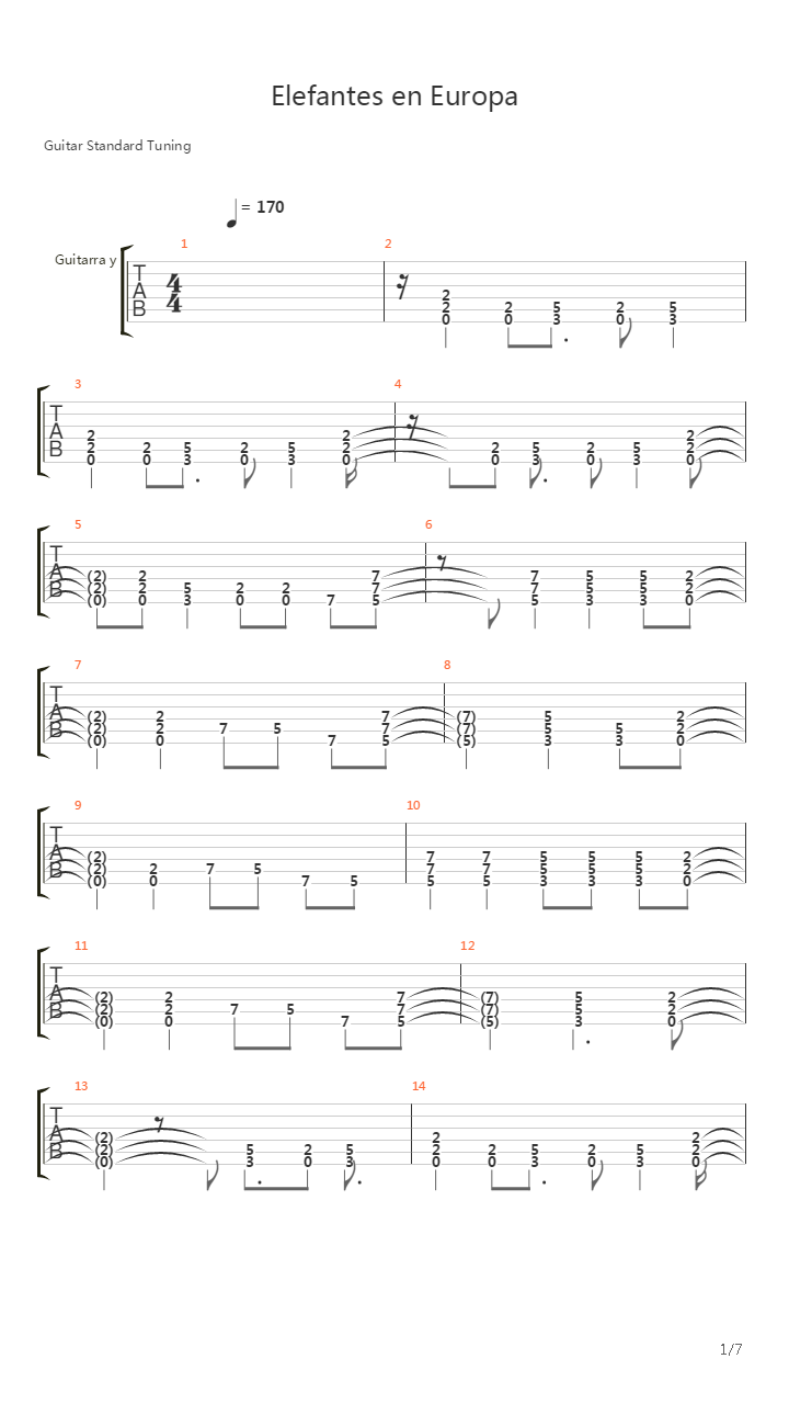 Elefantes En Europa吉他谱