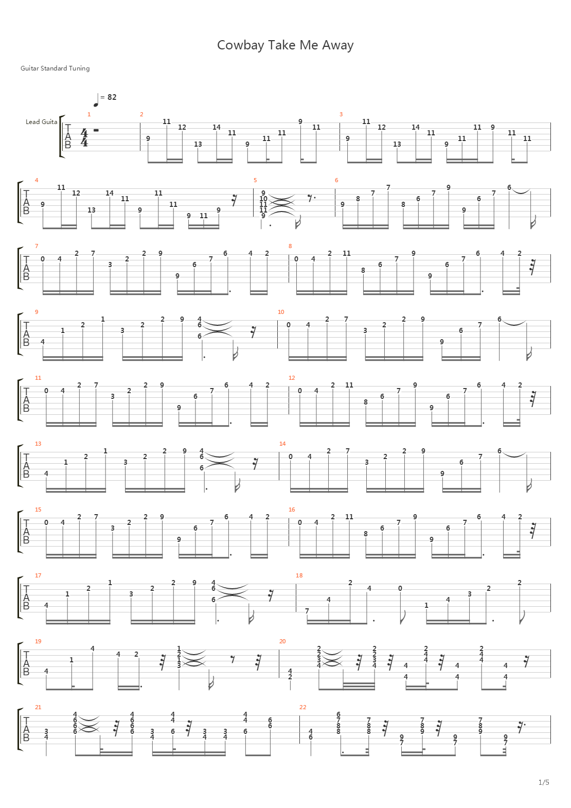 Cowboy Take Me Away吉他谱