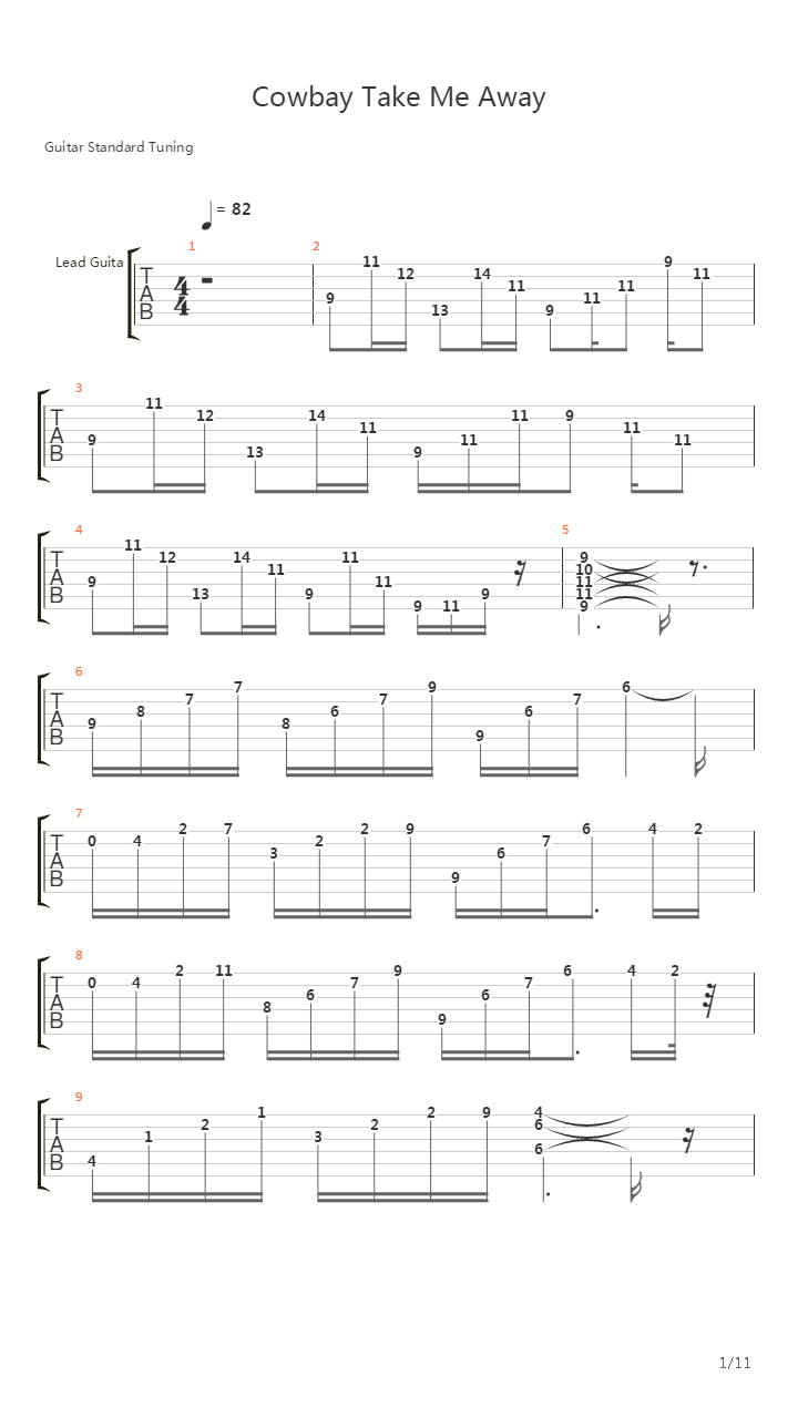 Cowboy Take Me Away吉他谱