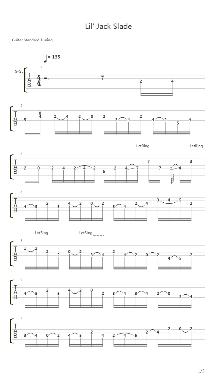 Lil Jack Slade吉他谱