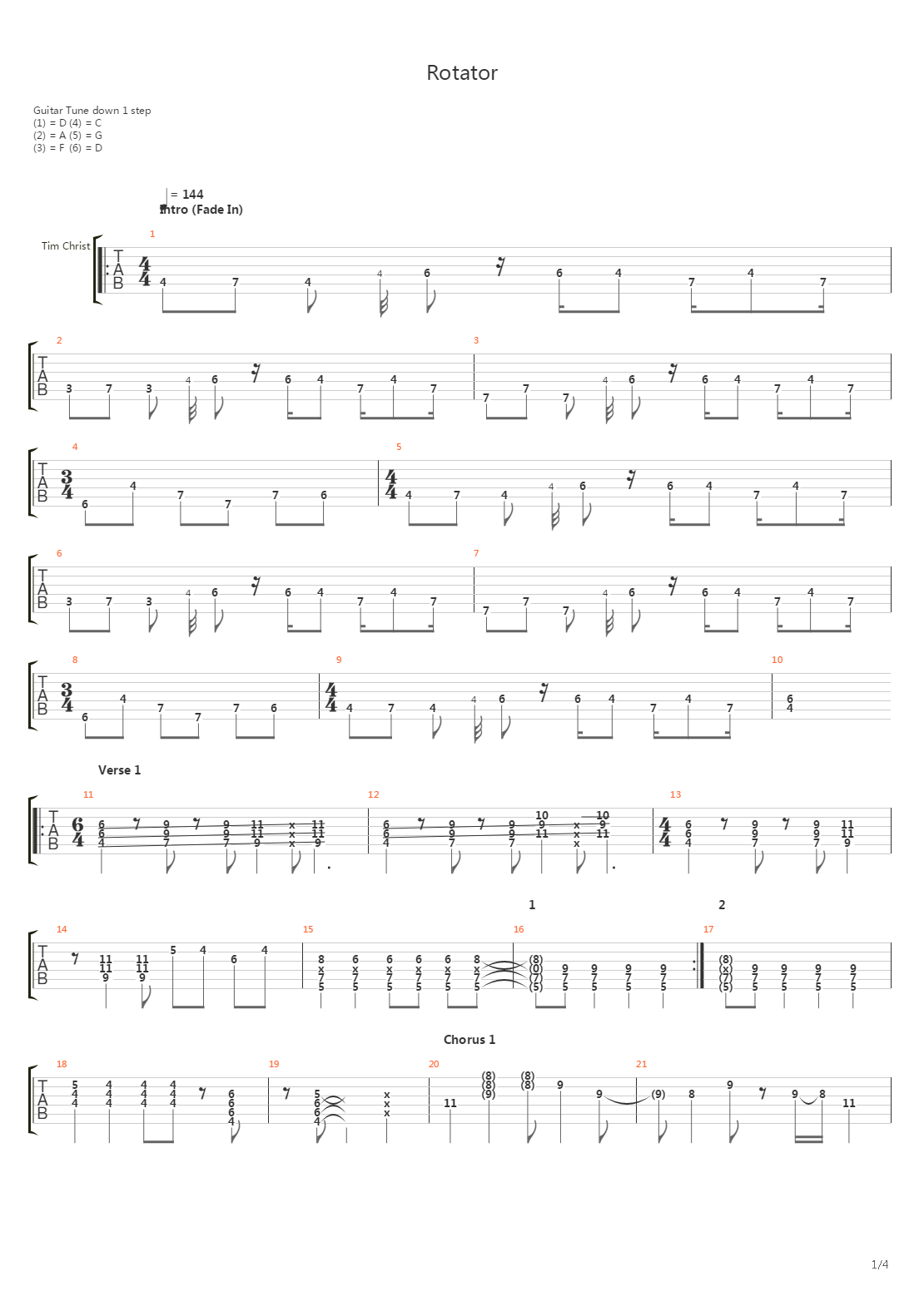 Rotator吉他谱
