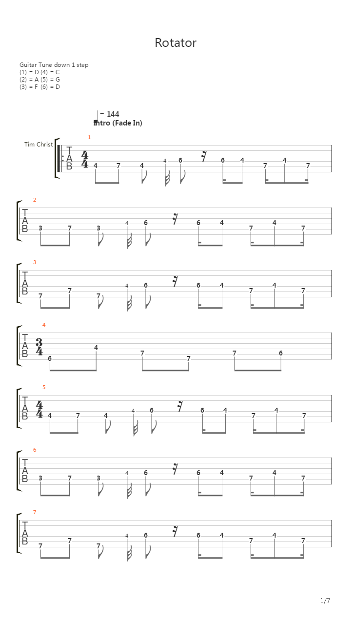Rotator吉他谱