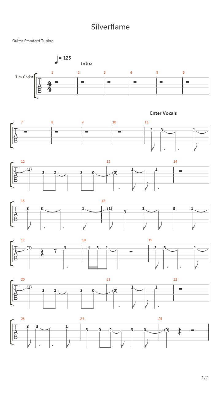Silverflame吉他谱