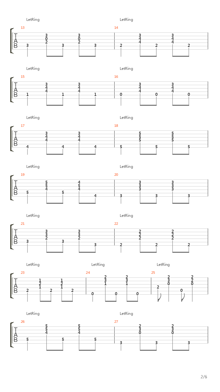 Ocano吉他谱