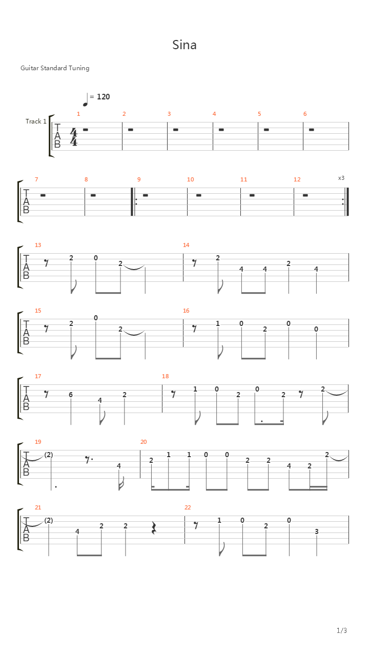 Sina吉他谱