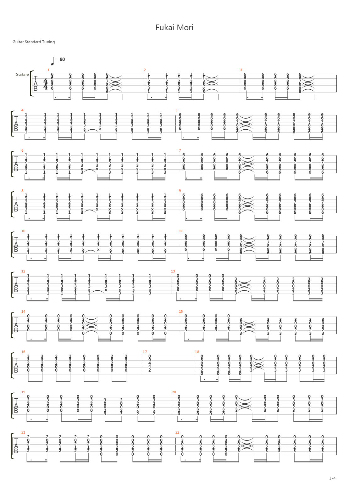 Fukai Mori吉他谱