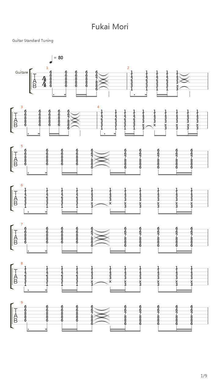 Fukai Mori吉他谱