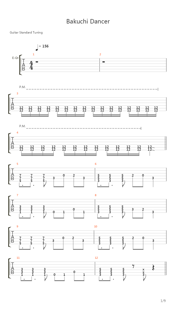 バクチ·ダンサー(Bakuchi Dancer)吉他谱