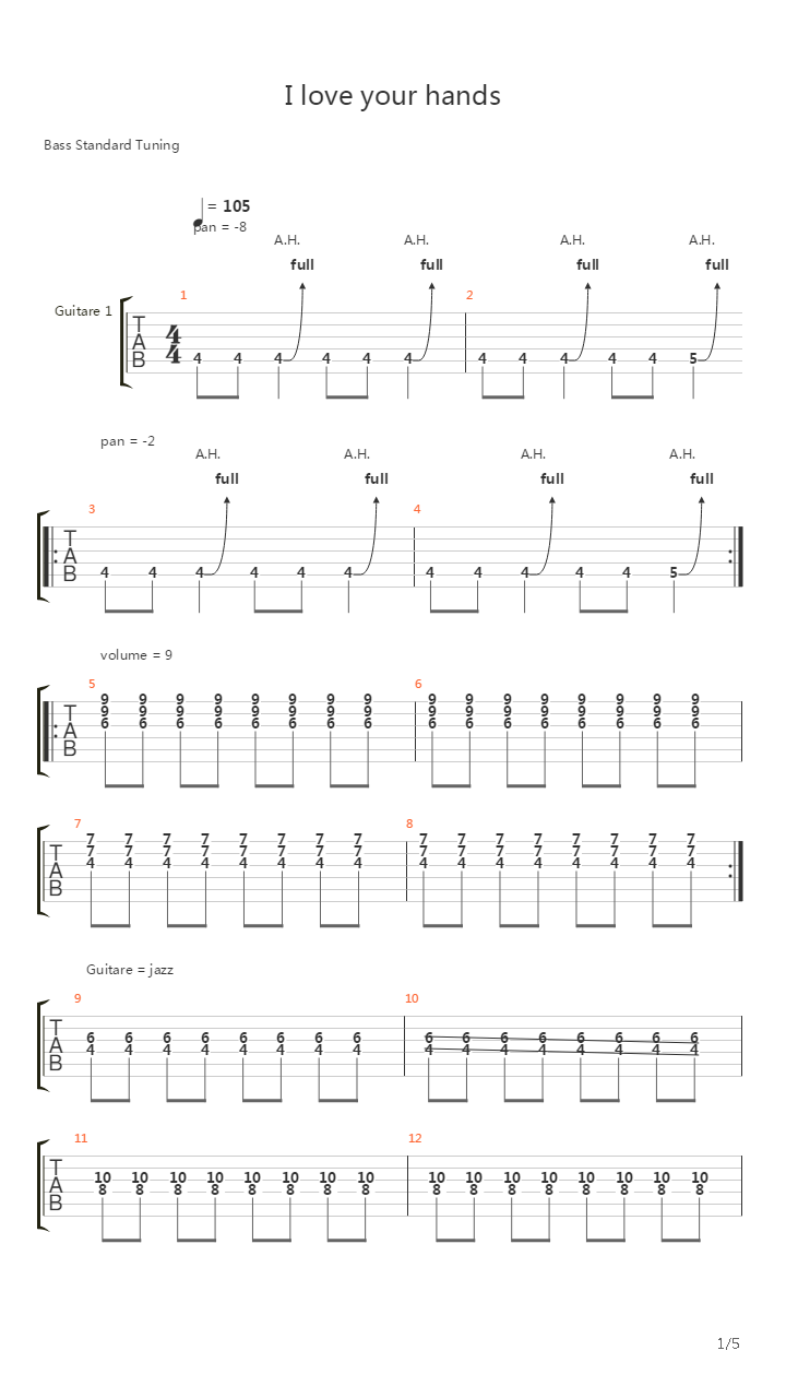 I Love Your Hands吉他谱