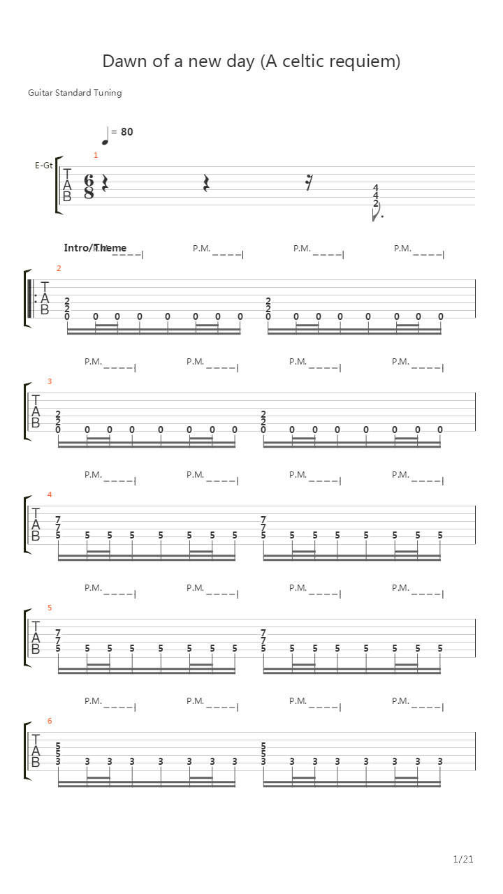 Dawn Of A New Day A Celtic Requiem吉他谱
