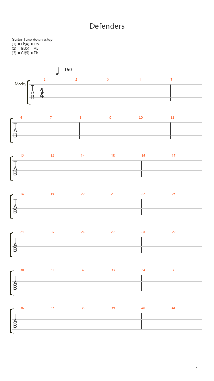 Defenders吉他谱