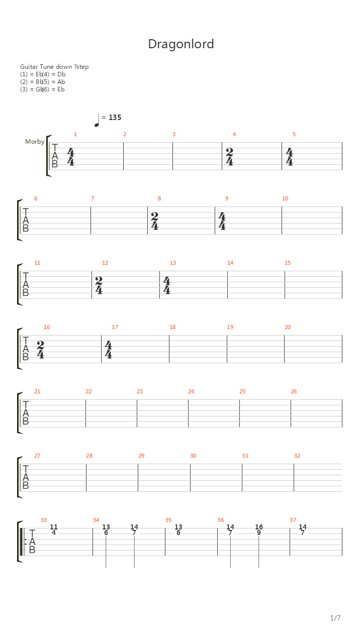 Dragonlord吉他谱