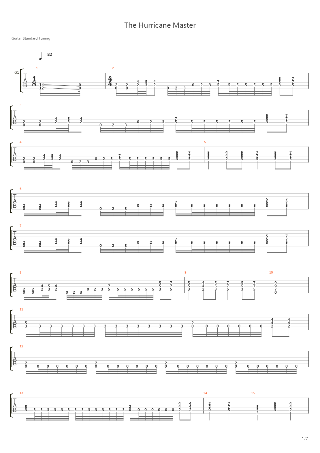 The Hurricane Master吉他谱
