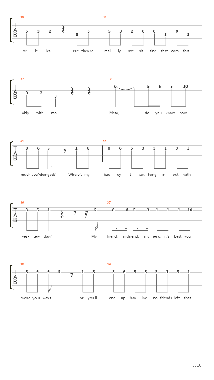 Priorities吉他谱