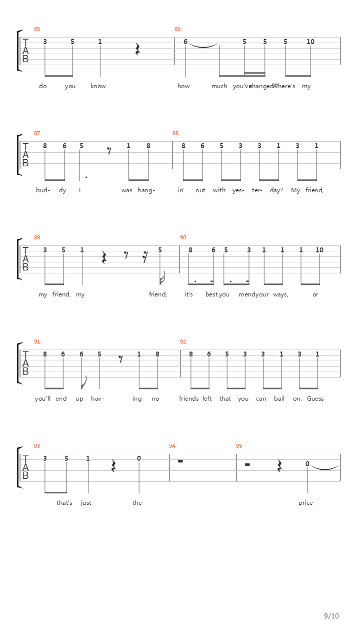 Priorities吉他谱