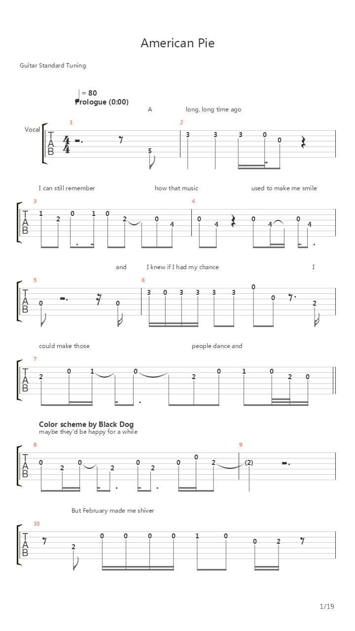 American Pie吉他谱