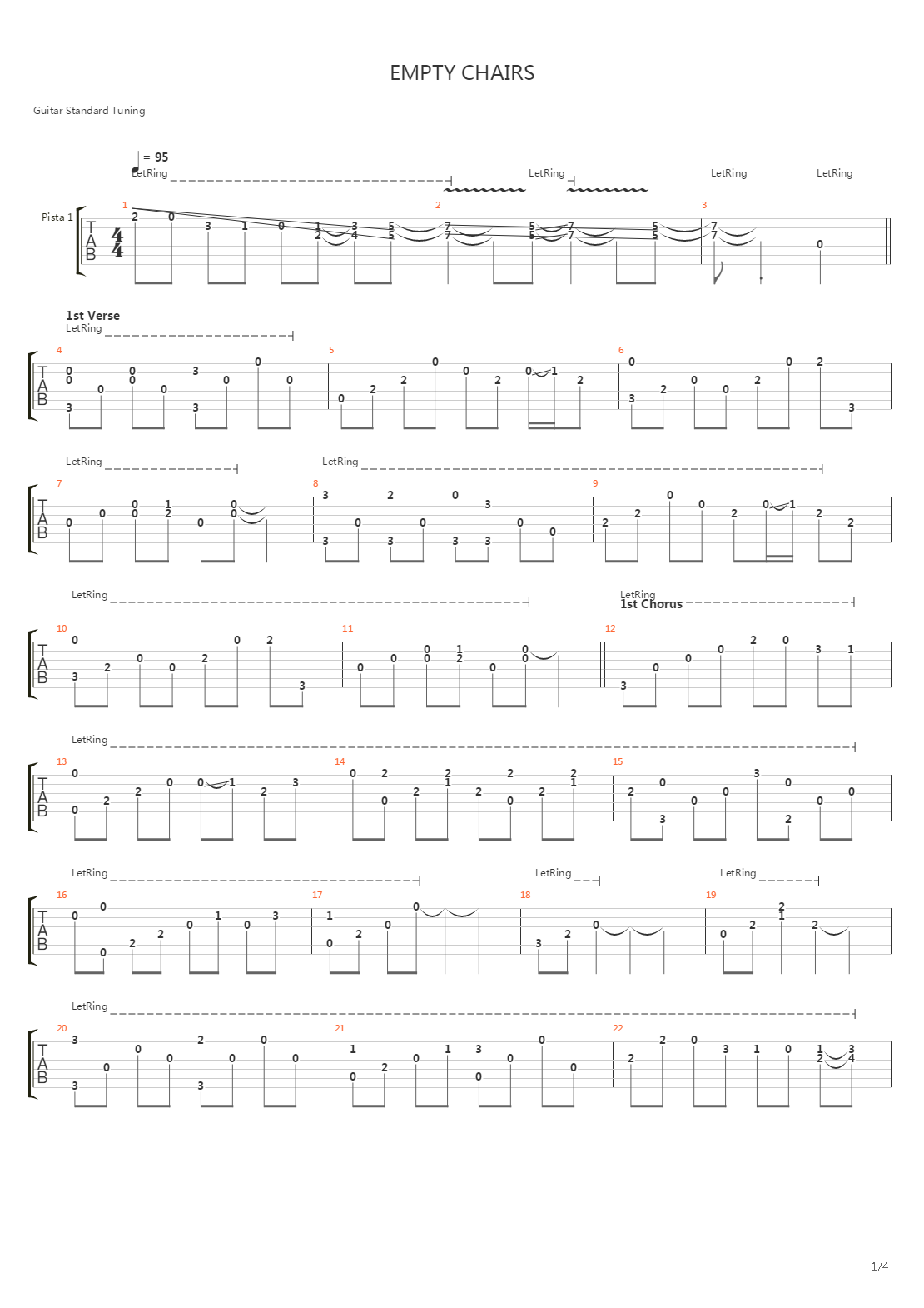 Empty Chairs吉他谱